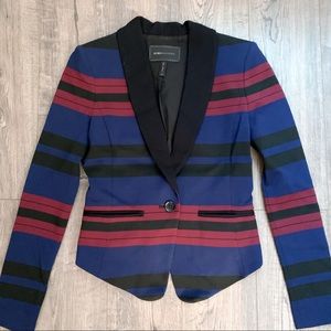 BCBGMaxAzria Striped Cropped Tailored Blazer